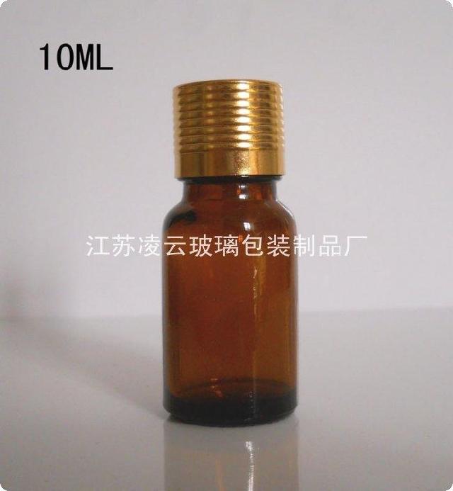 10ml茶色精油瓶 玻璃瓶 装香水、精油、药油等 配金色螺纹盖